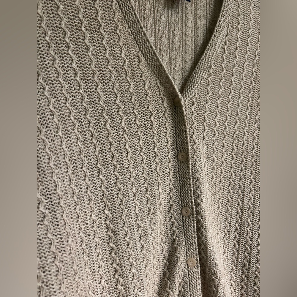 Ann Taylor Linen Blend V-Neck Knit Cardigan Women’s Size Large - Picture 3 of 4